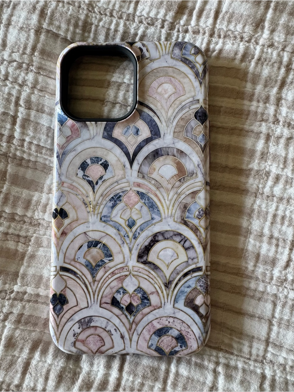 Decorative Marble Pattern Phone Case - Pink & Blue